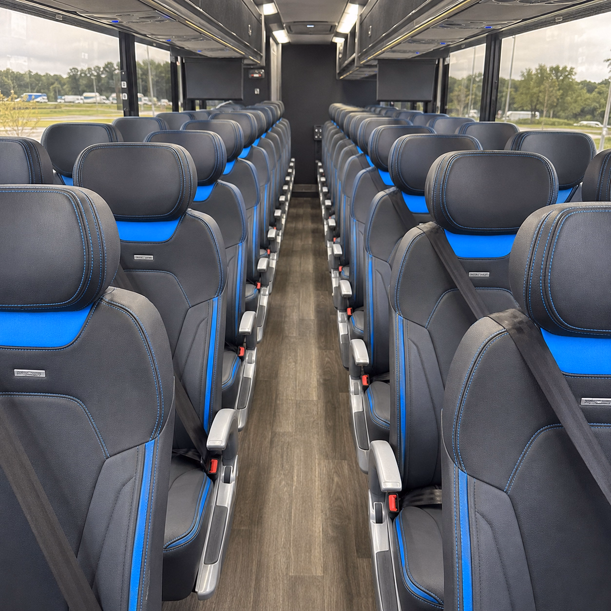 56 passenger charter bus interior