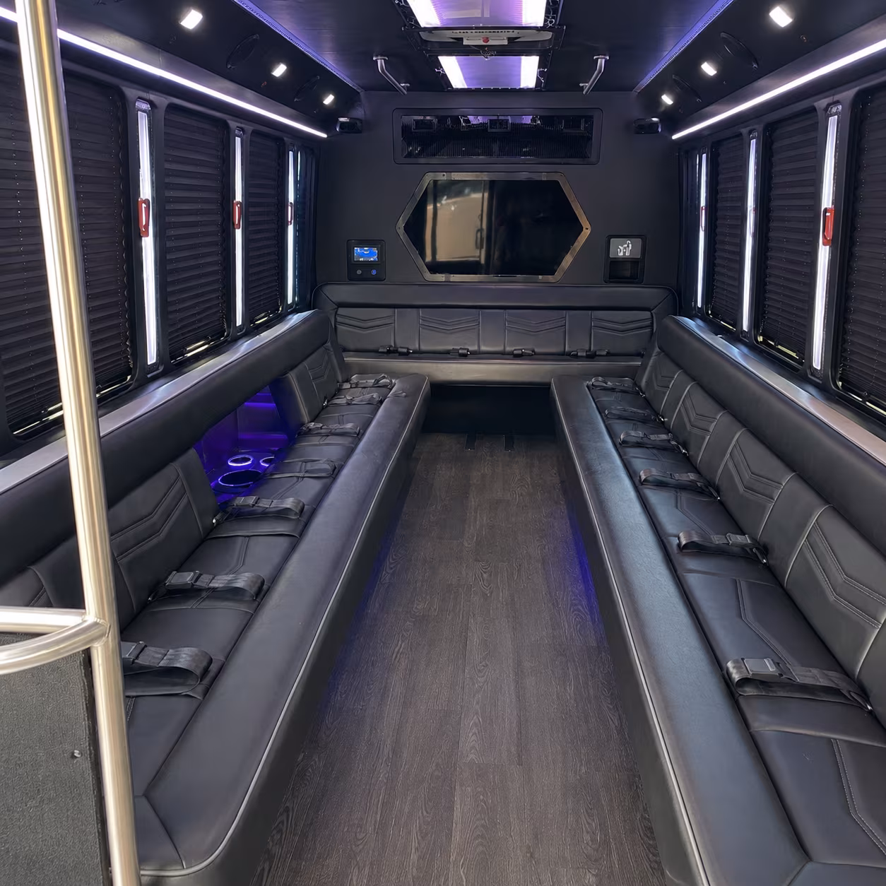 hemet 18 passenger party bus interior