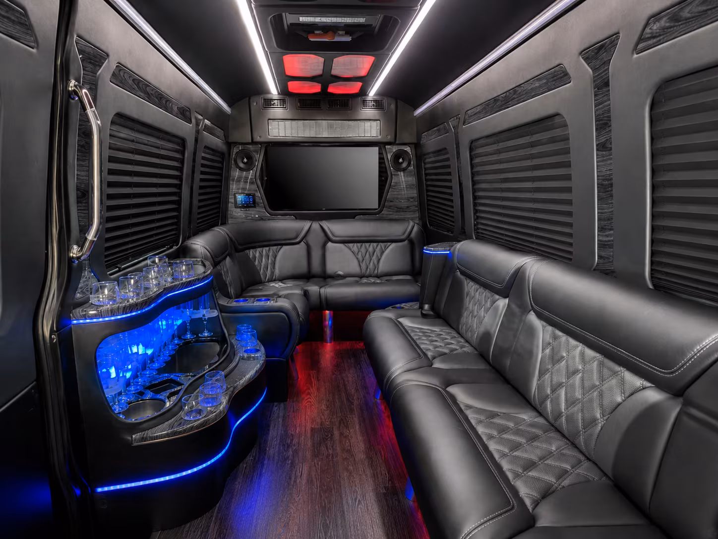 hemet 40 passenger party bus interior