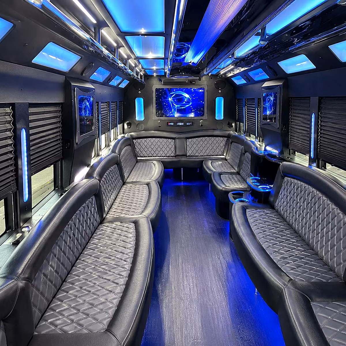 hemet 50 passenger party bus interior